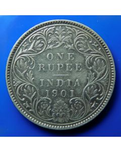 India-British-Colony  Rupee 1901B km#492 