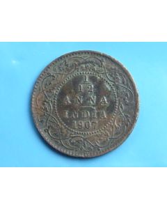 India-British-Colony  1/12 Annas1907 km#498