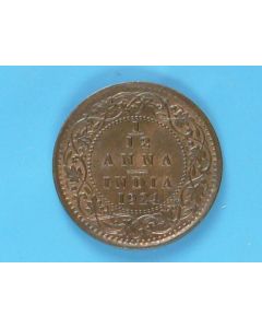 India-British-Colony  1/12 Annas1924c km#509