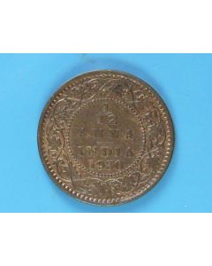 India-British-Colony  1/12 Annas1930 km#509