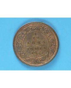 India-British-Colony  1/12 Annas1933 km#509