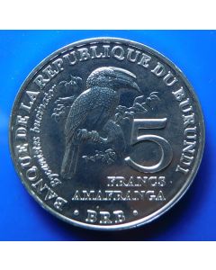 Burundi  5 Francs2014 km#new Trumpeter Hornbill 