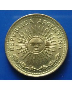 Argentina 	 5 Pesos	1977	 - Radiant  sunface