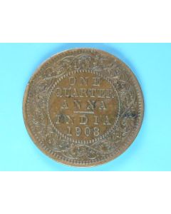 India-British-Colony  ¼ Anna1908 km#502