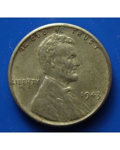 United States	 Lincoln Cent	1943	 - Zinc / in coin holder