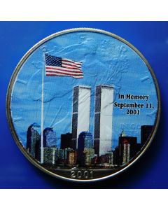 United States	 Dollar	2001	 Commemorative, Collorisd on silver eagel – 9-11