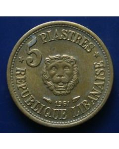 Lebanon 5 Piastres1961km# 21   Schön# 24