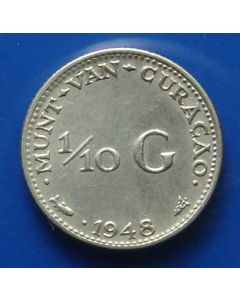 Curacao 1/10 Gulden1948km# 48    Schön# 7