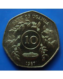 Uganda 10 Shillings1987 km# 30  Schön# 29