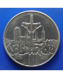 Poland 	 10000 Zlotych	1990	 - 10th ann. Of Solidarity