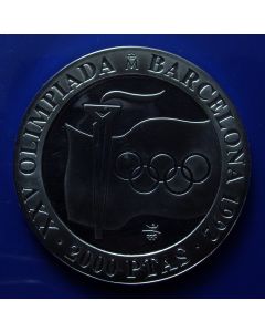 Spain  2000 Pesetas1991 km# 887 - BU (medallic die alignment)
