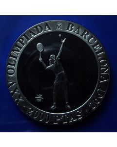 Spain  2000 Pesetas1991 km# 888  - BU (medallic die alignment)