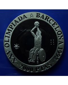 Spain  2000 Pesetas1992 km# 912   - PF (coin die alignment)