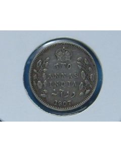 India-British-Colony  2 Annas 1907c km#505