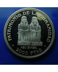 Spain 	 2000 Pesetas	1996	 Abu Simbel – Silver