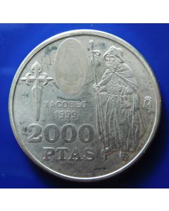Spain 	 2000 Pesetas	1999	 Jubilee Year of St. James  – Silver