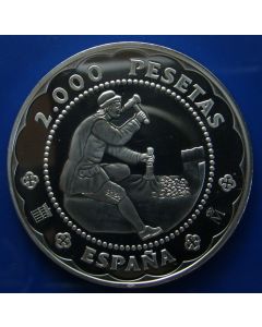 Spain 	 2000 Pesetas	2001	 Segovia Mint's 500th Ann.- Silver / Proof