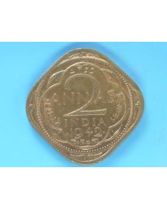 India-British-Colony  2 Annas 1942b km#541a