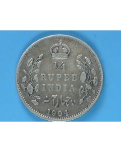 India-British-Colony  ¼ Rupee 1904c km#506