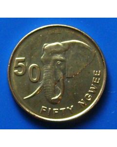 Zambia 	 50 Ngwee	2012	 African Elephant - unc