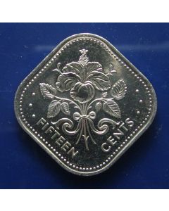 Bahamas 	15 Cents	2005	  - Hibiscus- unc
