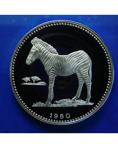 Equatorial Guinea 	2000 Ekuele	1980	 Burchell,s zebra - proof / silver  (mintage 1000pc)