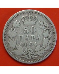 Serbia - Kingdom 50 Para1904 km# 24.1   Schön# 5 Silver 