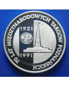 Poland  200000 Zlotych 1991	70th Anniversary - Poznan Fair – Silver / Proof