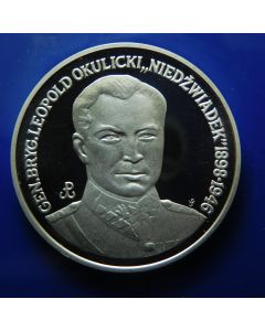 Poland 	 200000 Zlotych	1991	 Bust of General Leopold Okulicki – Proof