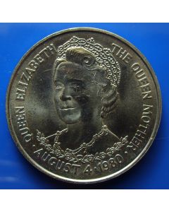 Tristan Da Cunha	25 Pence	1980	 80th Birthday of Queen Mother