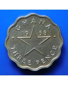 Ghana 3 Pence1958km# 3   Schön# 3