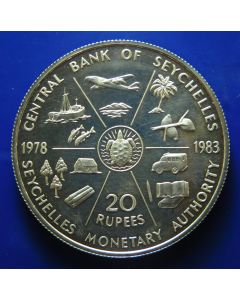 Seychelles 	 20 Rupees	1983	 5th Anniversary of the Seychelles Monetary Authority – Silver / Proof
