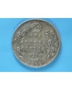 India-British-Colony  Rupee 1905c km#508 