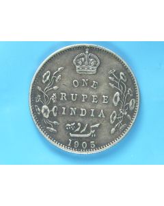 India-British-Colony  Rupee 1905b km#508 