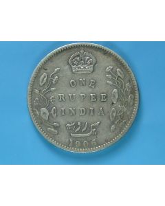 India-British-Colony  Rupee 1906b km#508 