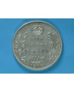 India-British-Colony  Rupee 1907c km#508 