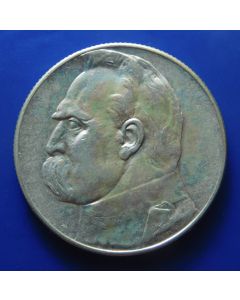 Poland 	 5 Zlotych	1934	 - Head of Jozef Pilsudski 