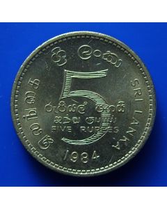 Sri Lanka 5 Rupees1984 km#148.1 