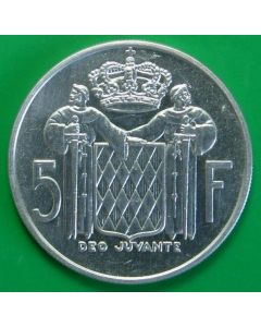 Monaco  5 Francs1966 km# 141  Schön# 25    Silver