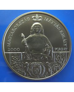 Hungary	 2000 Forint	2018	 Matthias Corvinus Anniversary Year, coin weighing 76.5 grams,  52,5 mm in diameter