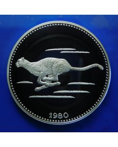 Equatorial Guinea 	2000 Ekuele	1980	 Cheetah running - Silver / Proof (mintage only 1000pcs.)