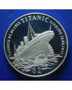 Kiribati 2 Dollars	1998	 Titanic sinking – Silver / Proof