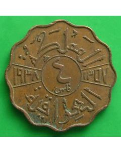 Iraq 4 Fils1938 km# 105b    Schön# 9c