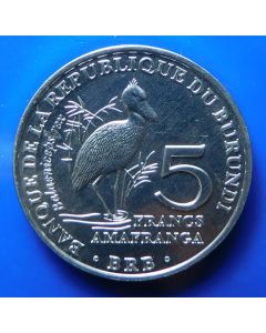 Burundi  5 Francs2014 km#new Shoe-billed stork 