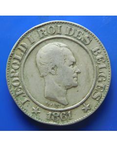 Belgium 	 20 Centimes	1861	 Leopold I  (km# 20)