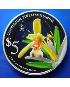 Singapore 	 5 Dollars	2010	 Cymbidium Finlaysonianum 