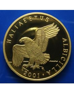 North Korea  1Won 2001	White-tailed Sea Eagle