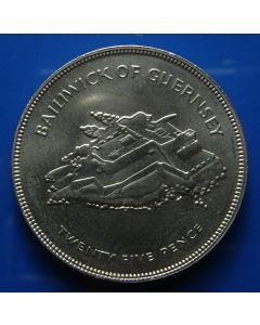 Guernsey  25 Pence1977 km# 31 