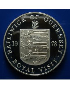 Guernsey 	 25 Pence	1978	 Royal Visit - Silver / Proof