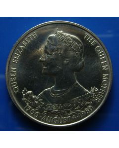 Guernsey 	 25 Pence	1980	 Queen mother 80th birthday